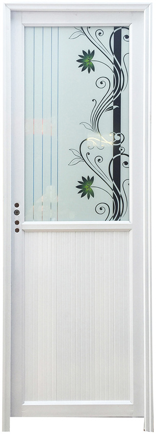 aluminium door designs with half glass manufacturer in China - Chenggu